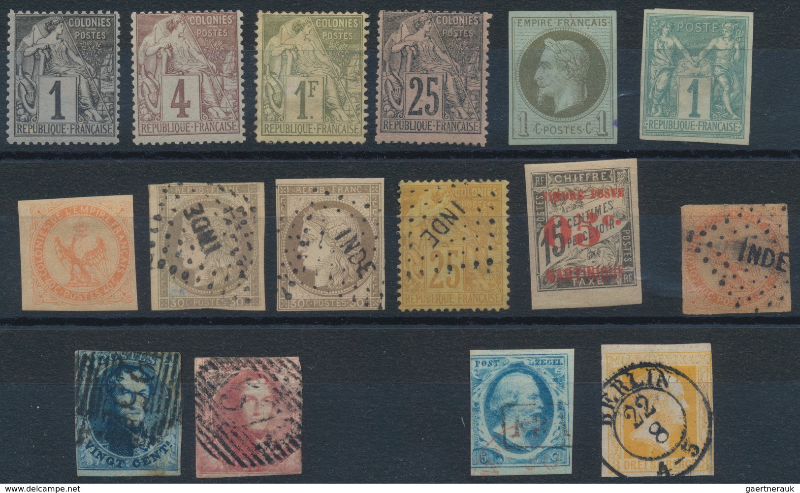 Alle Welt: 1850/1900 (ca.), Used And Mint Assortment Of Apprx. 590 Classic And Semi-classic Stamps O - Colecciones (sin álbumes)