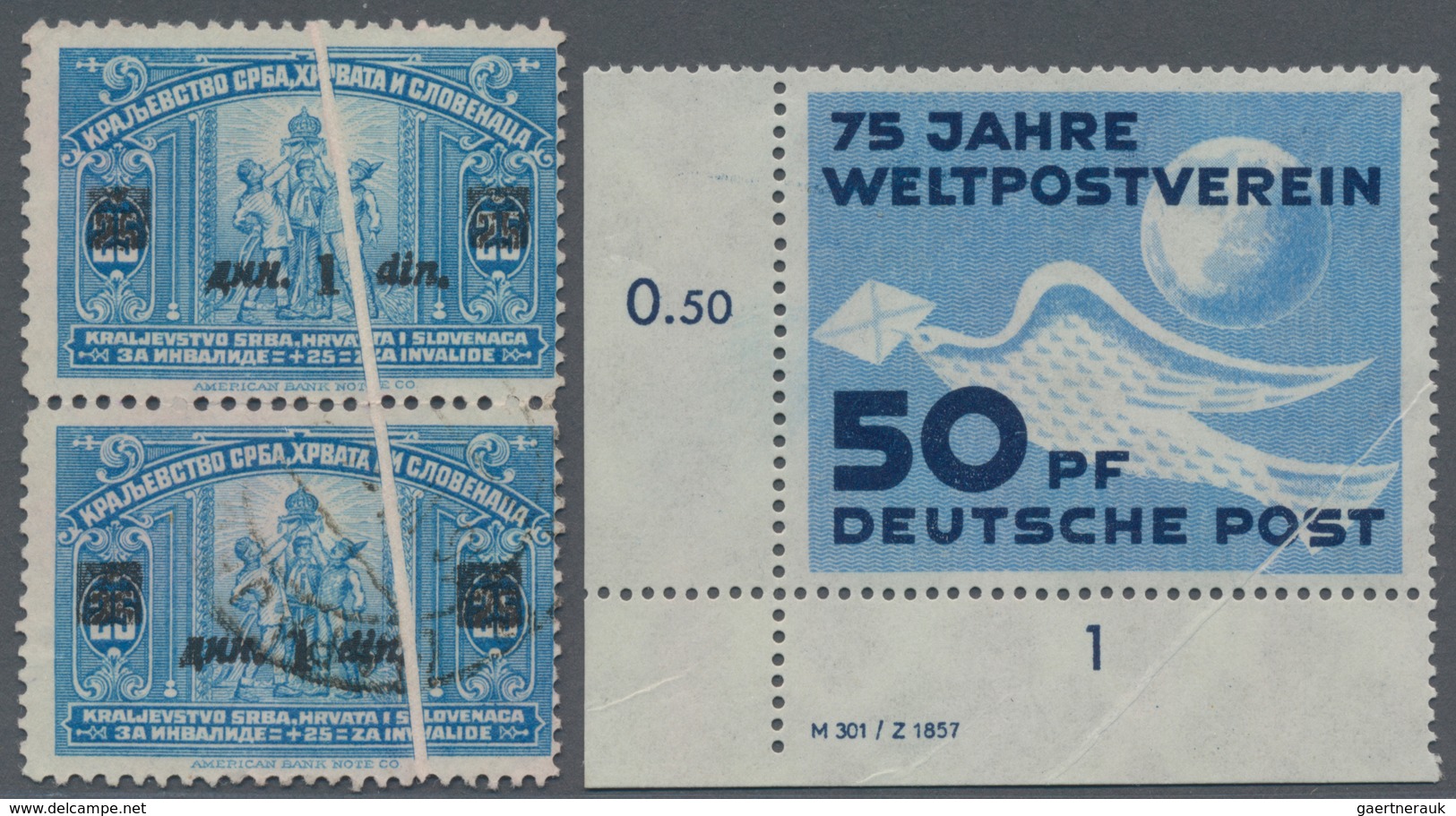 Alle Welt: 1850's-1950 Ca. PAPERFOLDS (Quetschfalten): 11 Stamps From Austria, Czechoslovakia, Danzi - Colecciones (sin álbumes)