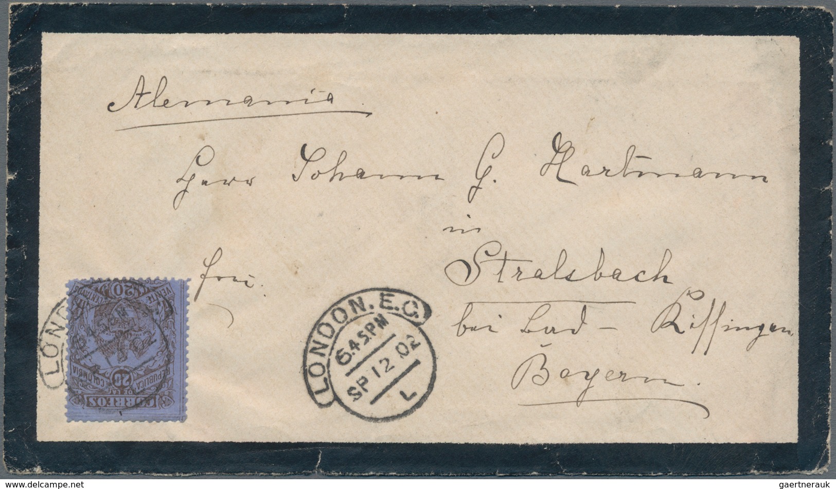 Alle Welt: 1868/1950 Ca., Group With 12 Covers/cards, Comprising 7 Items From Colombia, I.a. 1868 10 - Collezioni (senza Album)