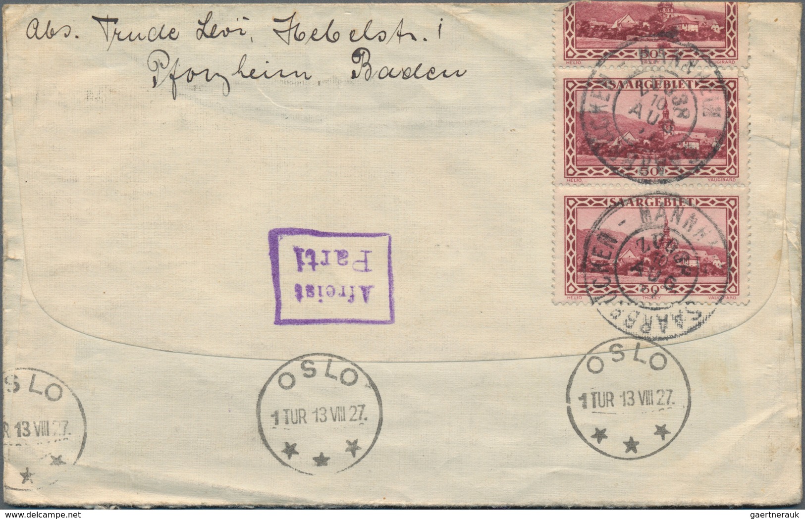 Alle Welt: 1889/1936, Lot Of 32 Covers/cards, Comprising E.g. Straits Settlements Perfin, Nice Airma - Collections (sans Albums)