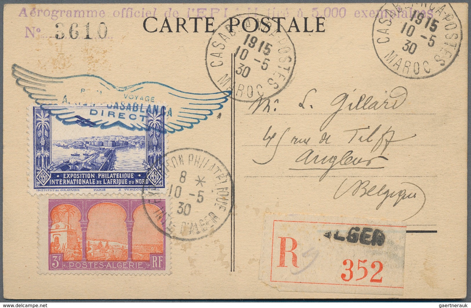 Alle Welt: 1898-1944 REGISTERED MAIL: Five Covers, A Postcard And A Postal Stationery Envelope All U - Collections (without Album)