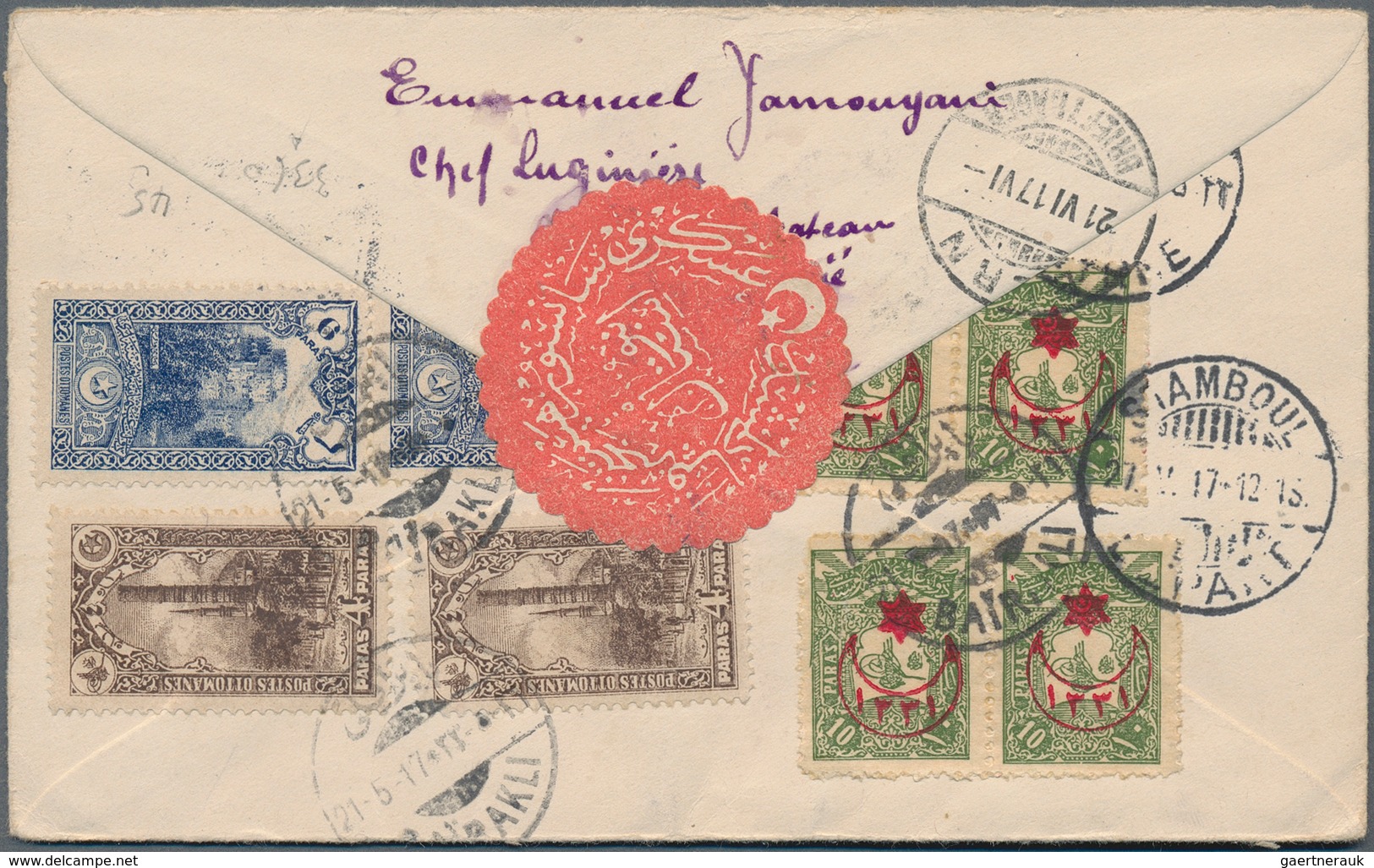 Alle Welt: 1898-1944 REGISTERED MAIL: Five Covers, A Postcard And A Postal Stationery Envelope All U - Colecciones (sin álbumes)