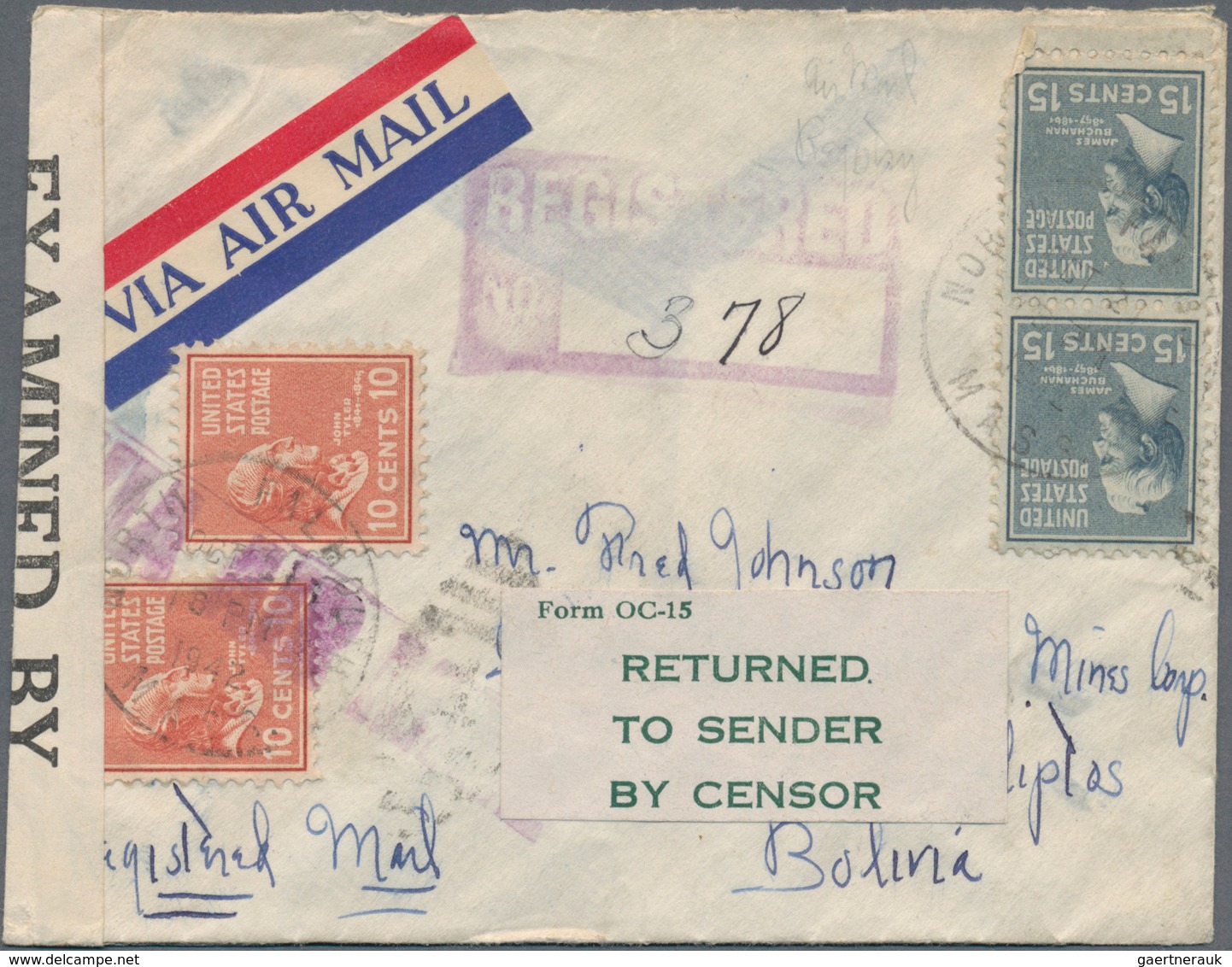 Alle Welt: 1940/45 Approx. 110 Registered Letters, Airmail, Ship Mail, One Airgraph, All With Censor - Collections (sans Albums)