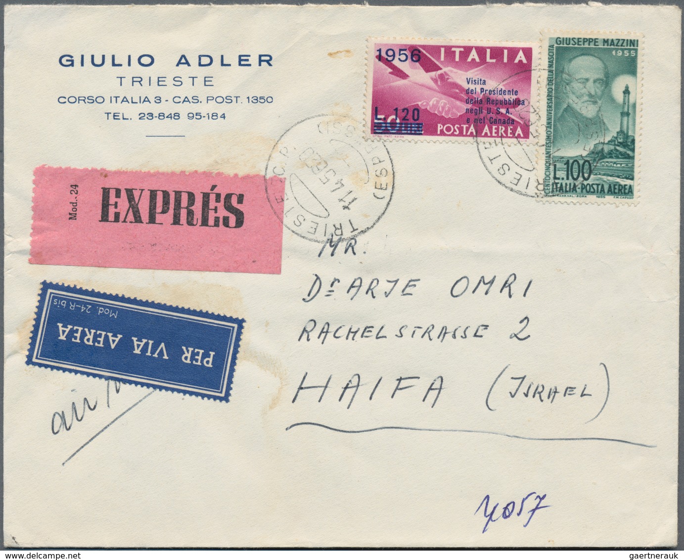 Alle Welt: 1950/1980 (ca.), Correspondence To ISRAEL, Lot Of Apprx. 160 Covers Incoming From Switzer - Sammlungen (ohne Album)