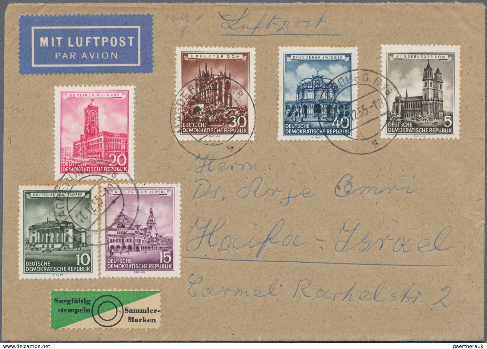 Alle Welt: 1950/1980 (ca.), correspondence to ISRAEL, lot of apprx. 160 covers incoming from Switzer