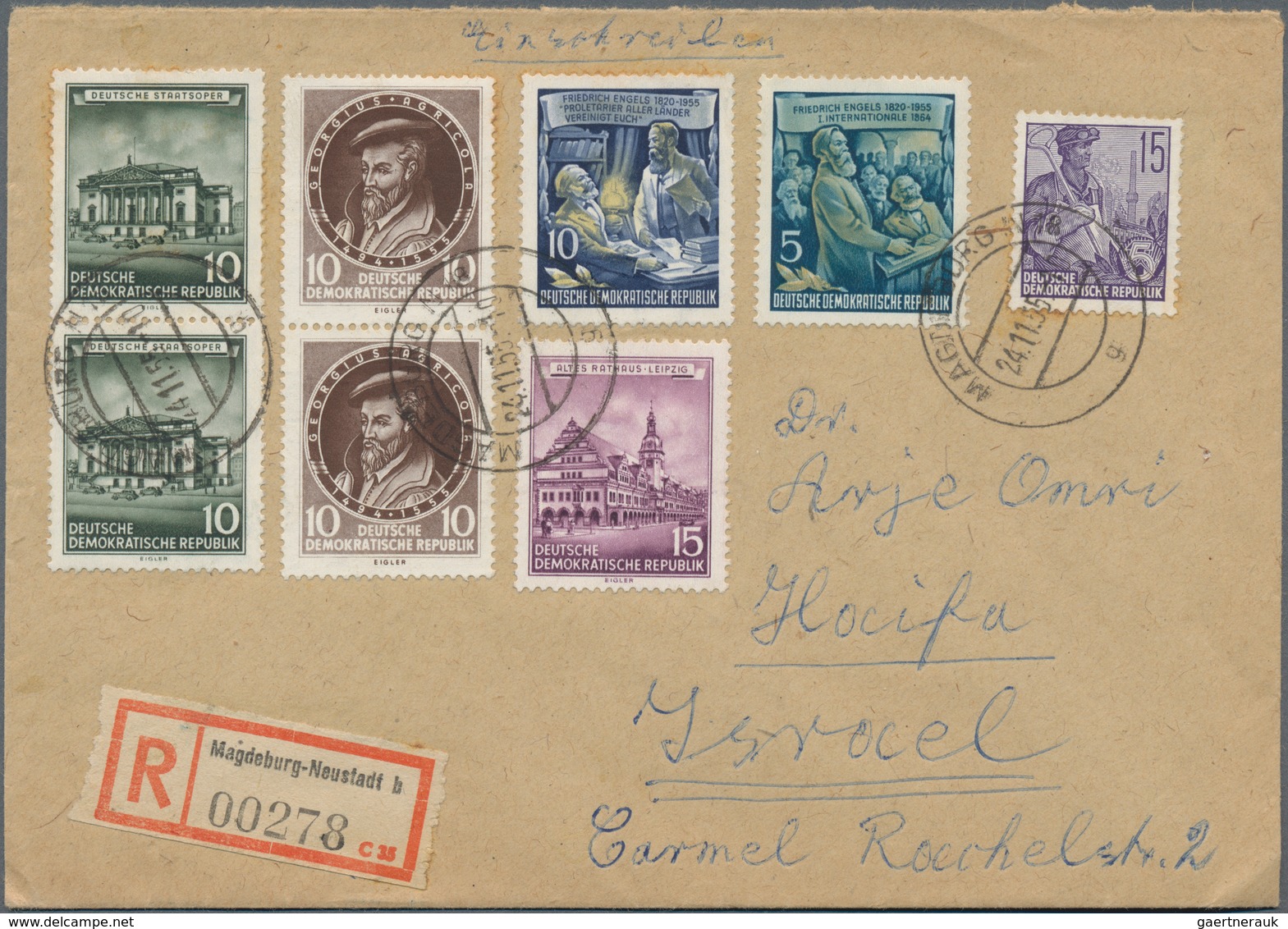Alle Welt: 1950/1980 (ca.), correspondence to ISRAEL, lot of apprx. 160 covers incoming from Switzer