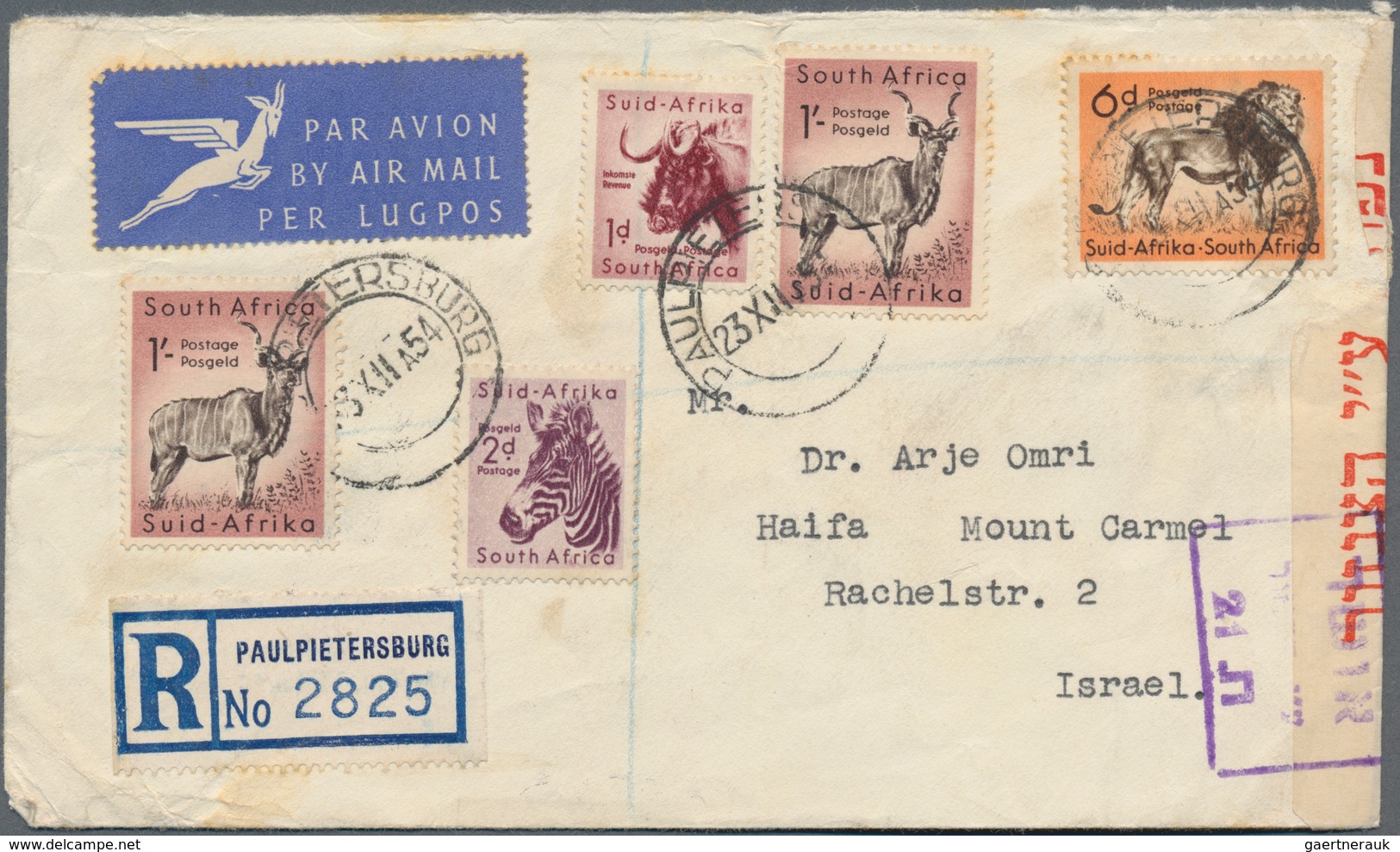 Alle Welt: 1950/1980 (ca.), correspondence to ISRAEL, lot of apprx. 160 covers incoming from Switzer