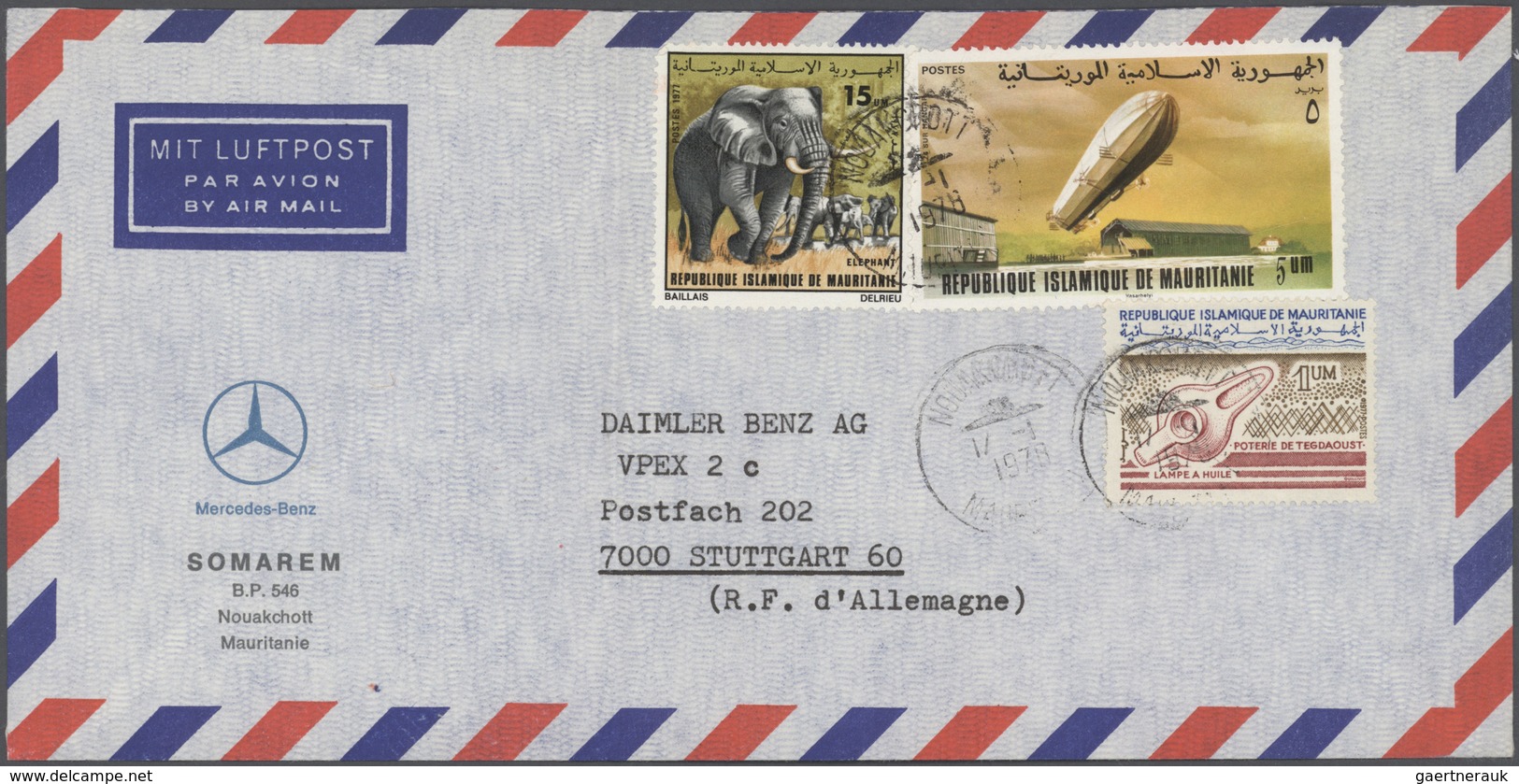 Alle Welt: 1959/1977 (ca.), Holding Of Apprx. 278 Commercial Covers Addressed To Daimler Benz, Stutt - Collections (without Album)