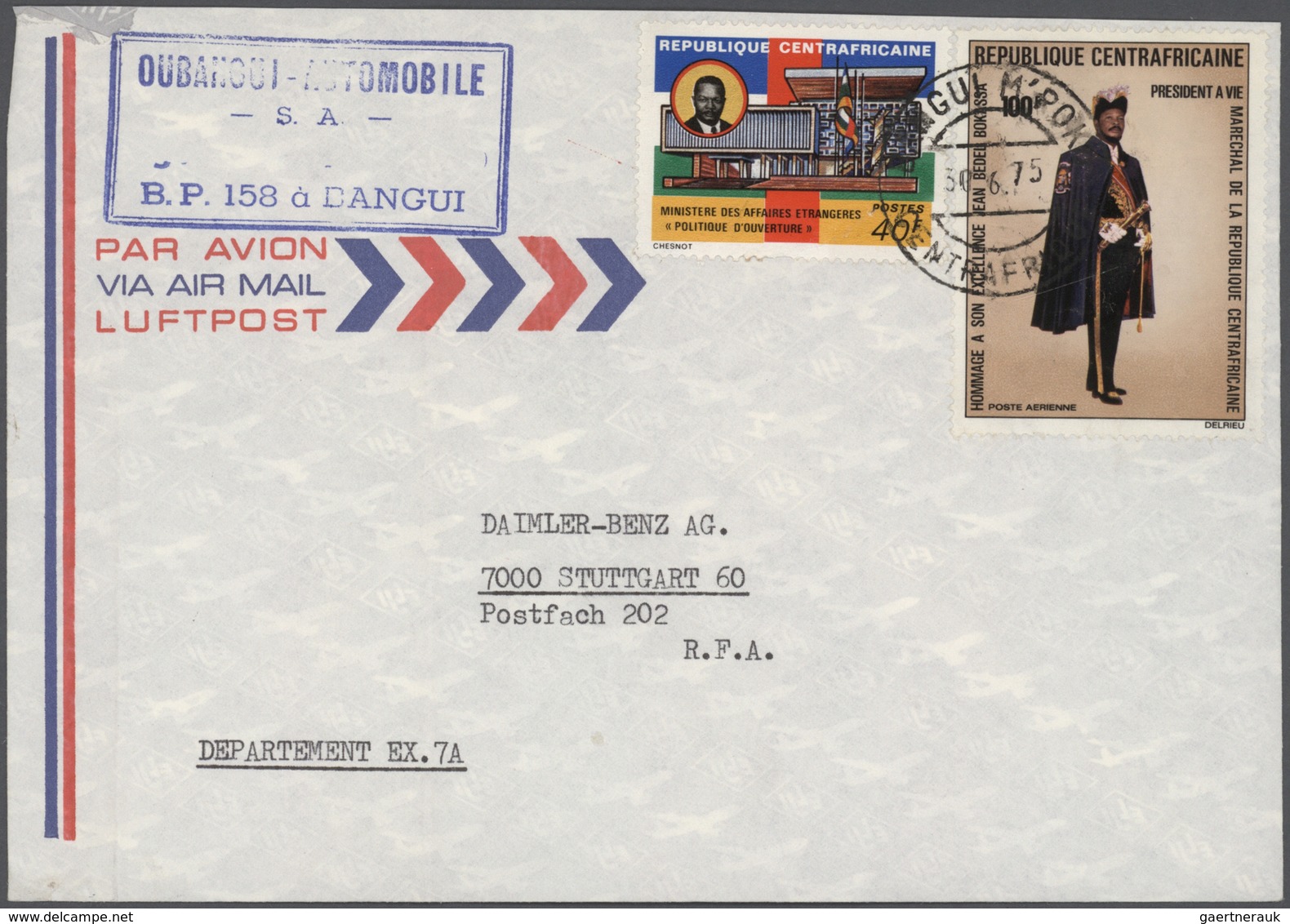 Alle Welt: 1959/1977 (ca.), holding of apprx. 278 commercial covers addressed to Daimler Benz, Stutt