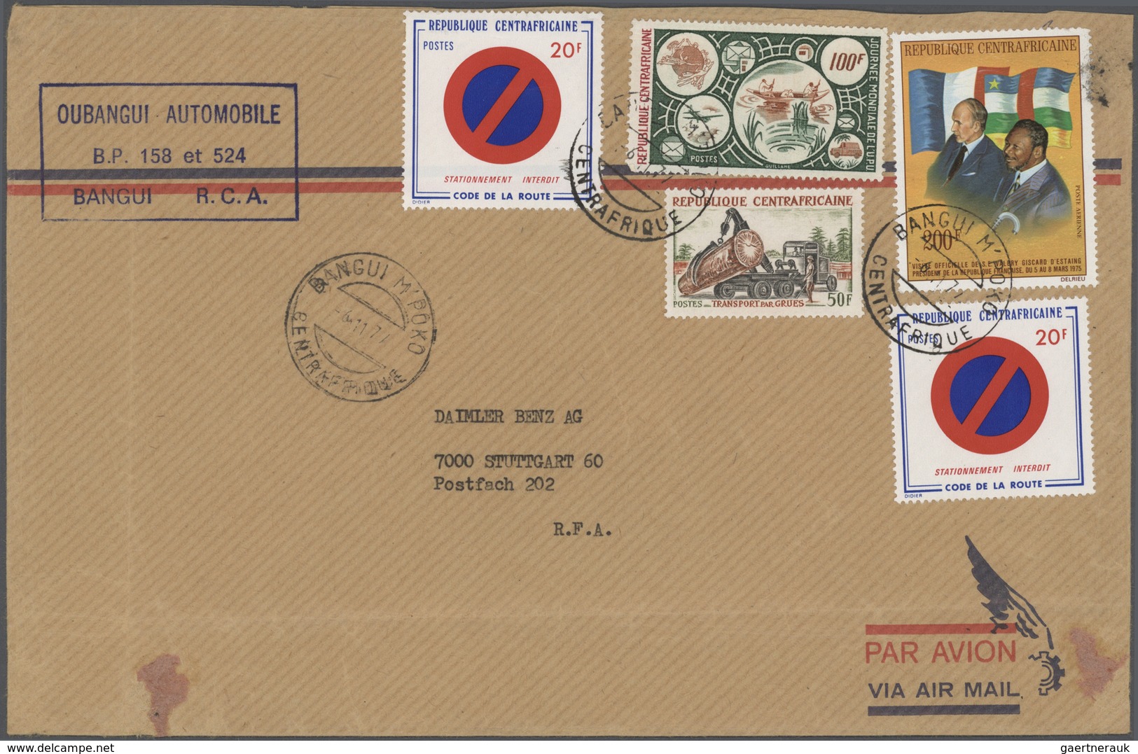 Alle Welt: 1959/1977 (ca.), holding of apprx. 278 commercial covers addressed to Daimler Benz, Stutt