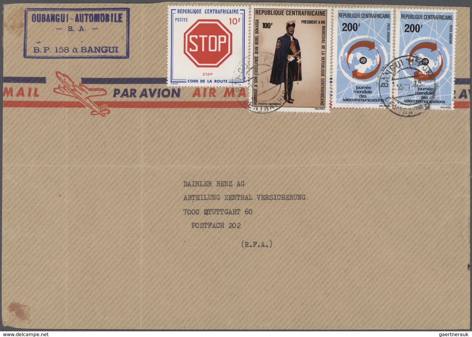 Alle Welt: 1959/1977 (ca.), holding of apprx. 278 commercial covers addressed to Daimler Benz, Stutt