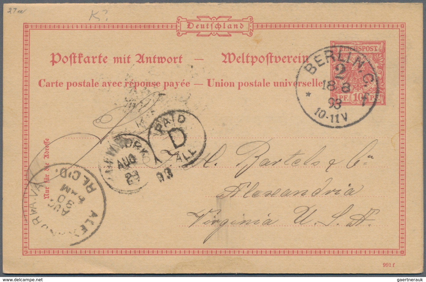 Alle Welt - Ganzsachen: 1882/1919 Postal stationary collection with post-historical background, abou