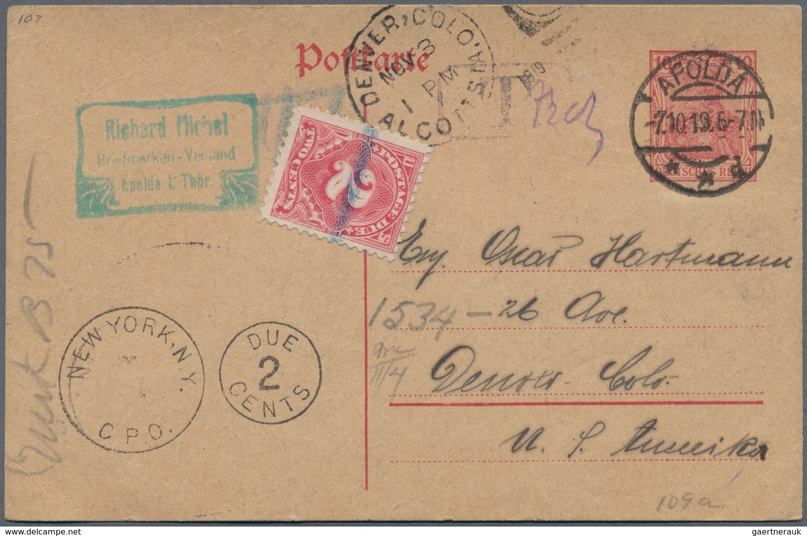 Alle Welt - Ganzsachen: 1882/1919 Postal stationary collection with post-historical background, abou