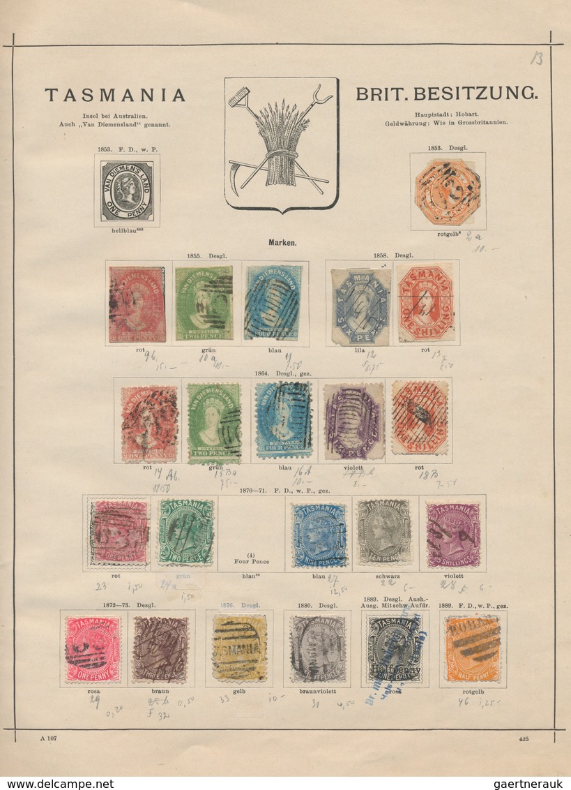 Übersee: 1850/1890 (ca.), mint and used collection in an ancient Schaubek album, comprising a good r