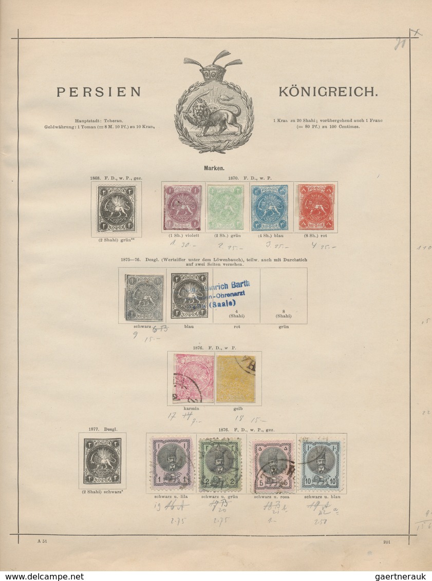 Übersee: 1850/1890 (ca.), mint and used collection in an ancient Schaubek album, comprising a good r