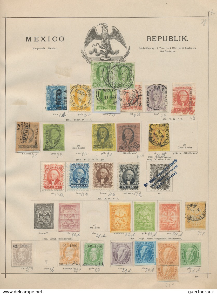 Übersee: 1850/1890 (ca.), mint and used collection in an ancient Schaubek album, comprising a good r