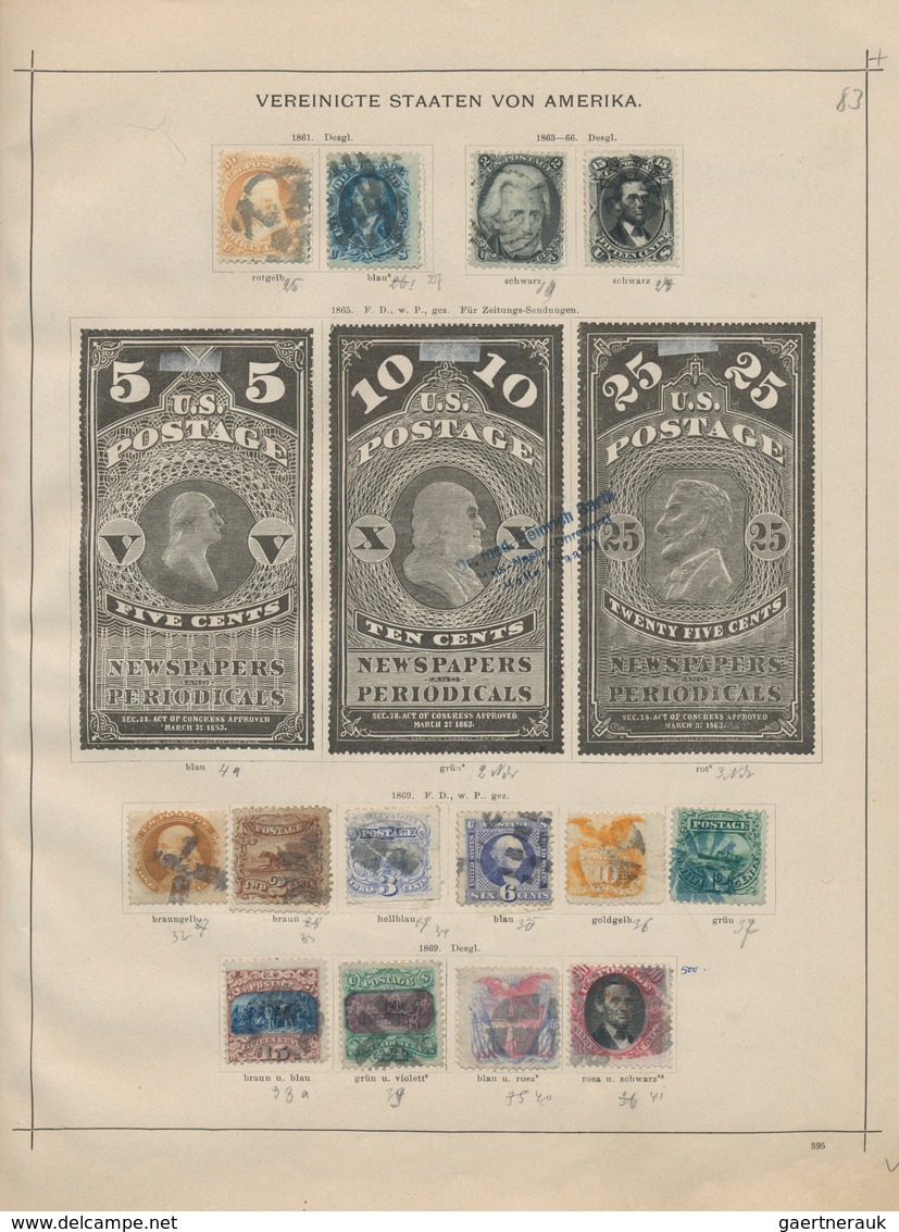 Übersee: 1850/1890 (ca.), mint and used collection in an ancient Schaubek album, comprising a good r