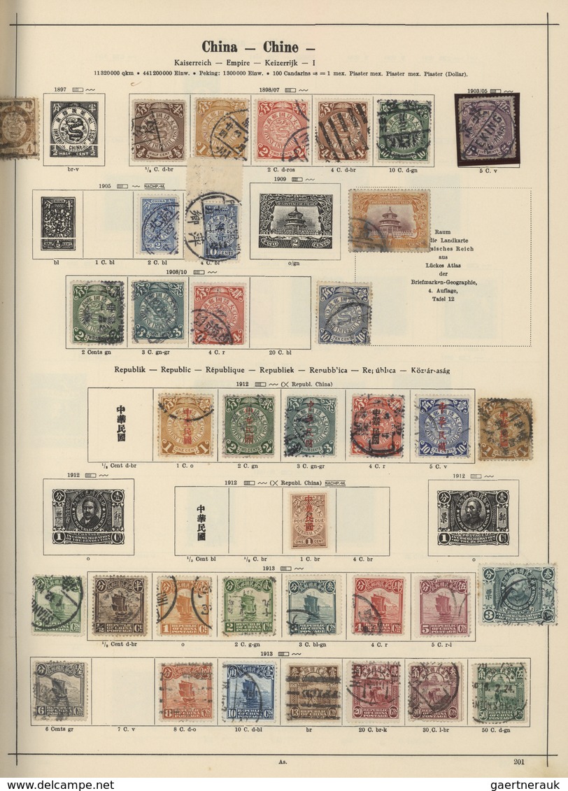 Übersee: 1860/1940 (ca.), Used And Mint Collection In An Ancient Schaubek Album, Comprising E.g. Imp - Autres & Non Classés