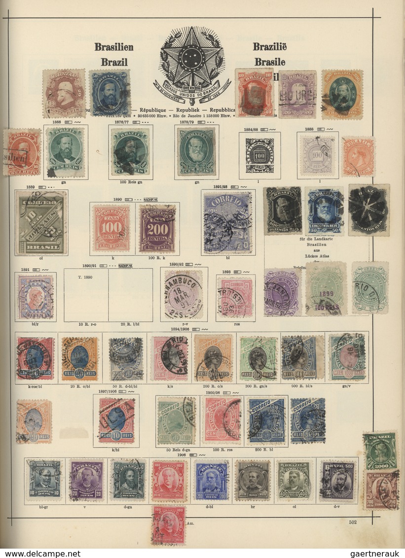 Übersee: 1860/1940 (ca.), Used And Mint Collection In An Ancient Schaubek Album, Comprising E.g. Imp - Andere & Zonder Classificatie