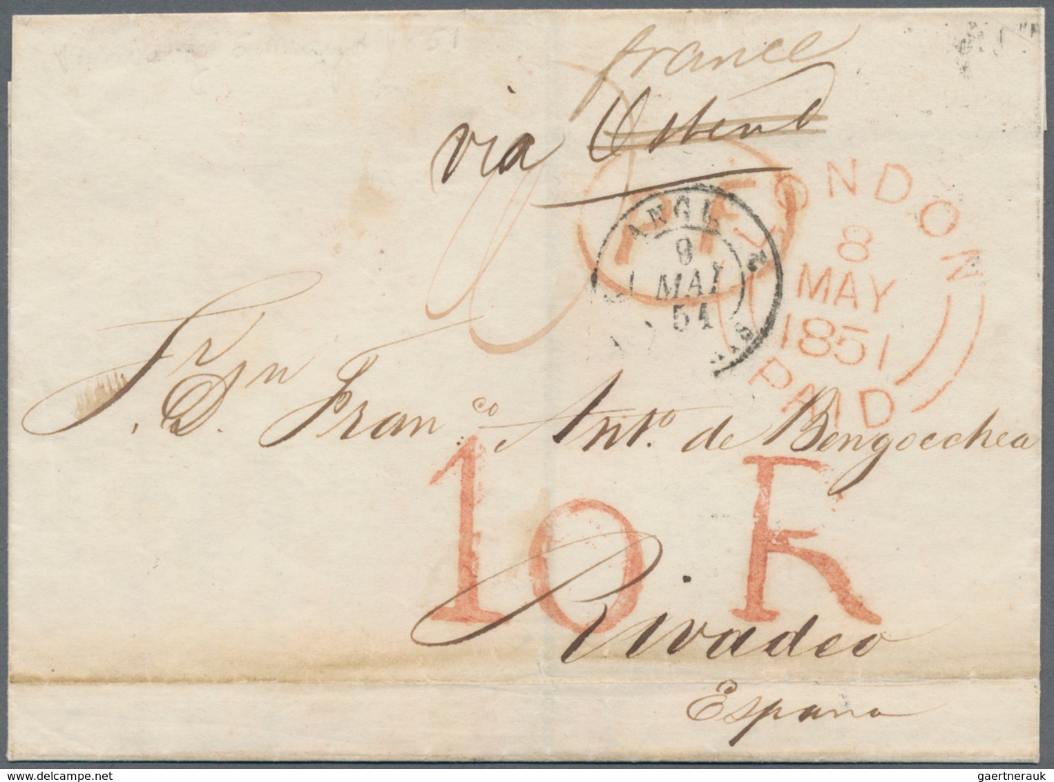 Mittel- Und Südamerika: 1829/1865, FORWARDED TRANSATLANTIC MAIL: Lot With 11 Entire Letters, Sent Vi - Autres - Amérique