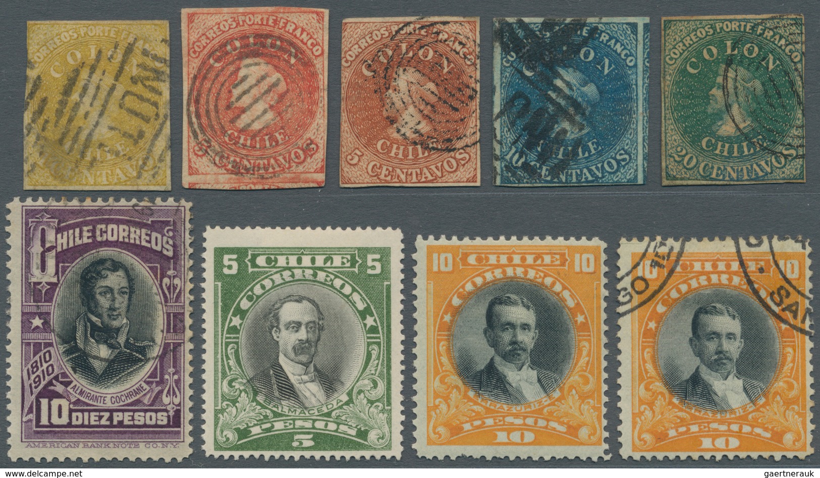 Südamerika: 1867/1960 (ca.), Accumulation With Main Part From CHILE Incl. Many Better Stamps And Com - Autres - Amérique