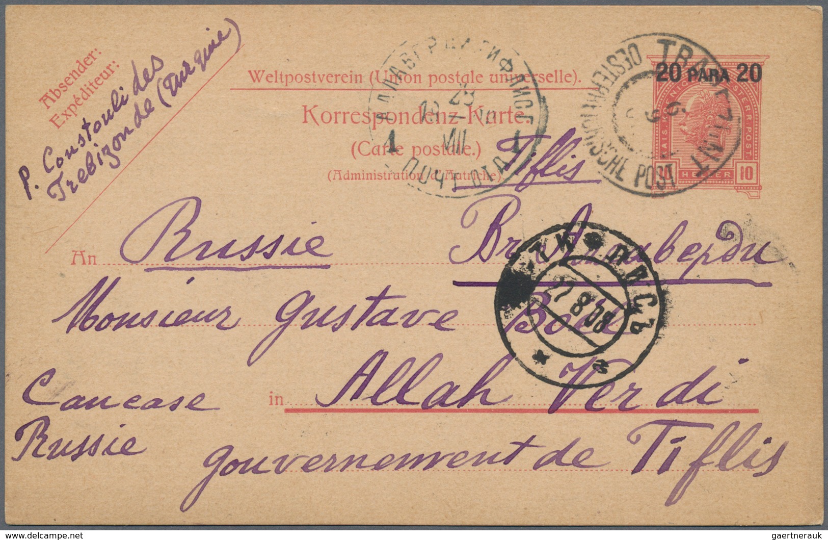 Levante / Levant: 1845/1921, Lot With 26 Covers, Card And Postal Stationery With Cancels From Foreig - Deutsche Post In Der Türkei