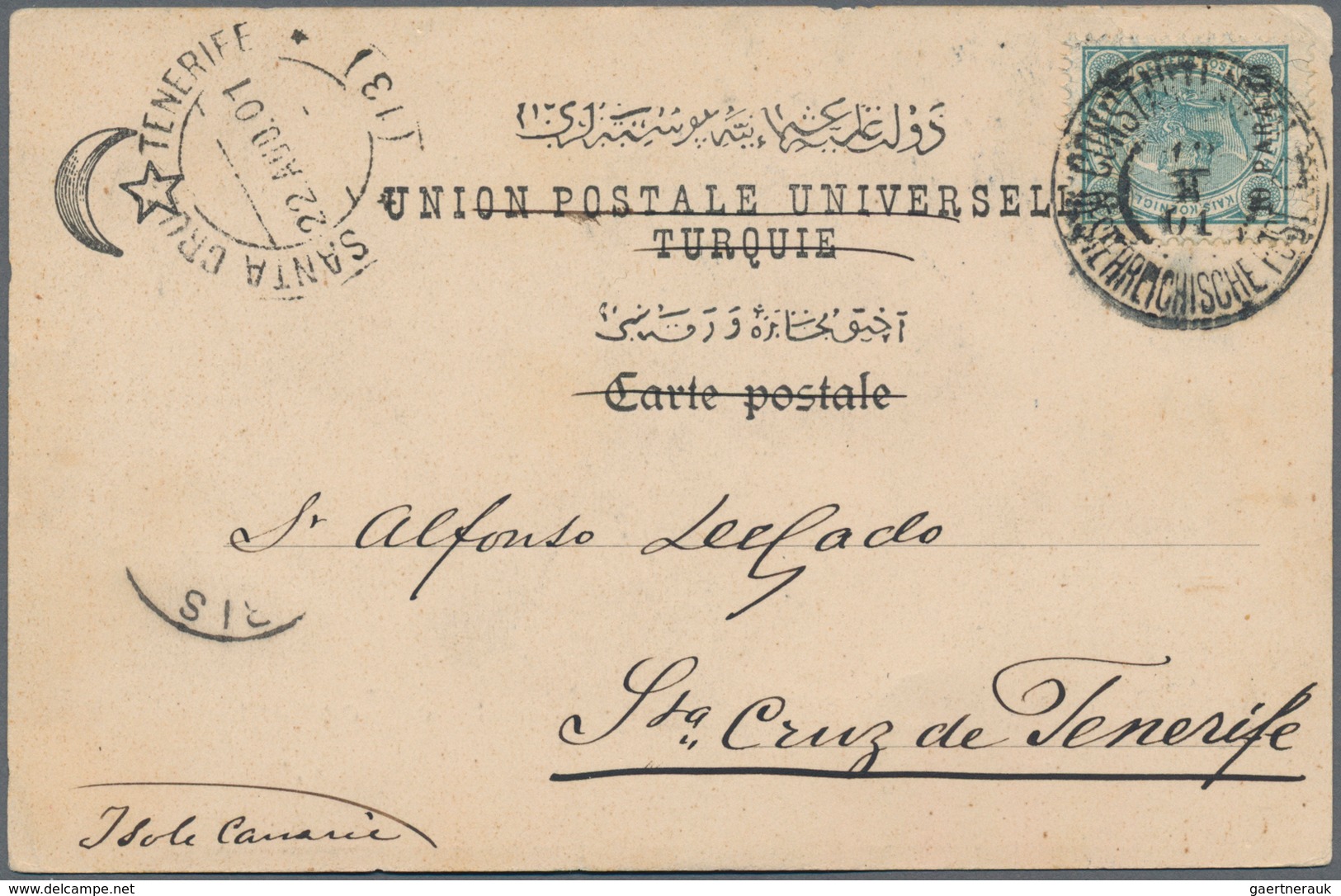 Levante / Levant: 1895/1920 Constantinople: Four Covers And Postcards Sent From/to Constantinople, W - Turkey (offices)