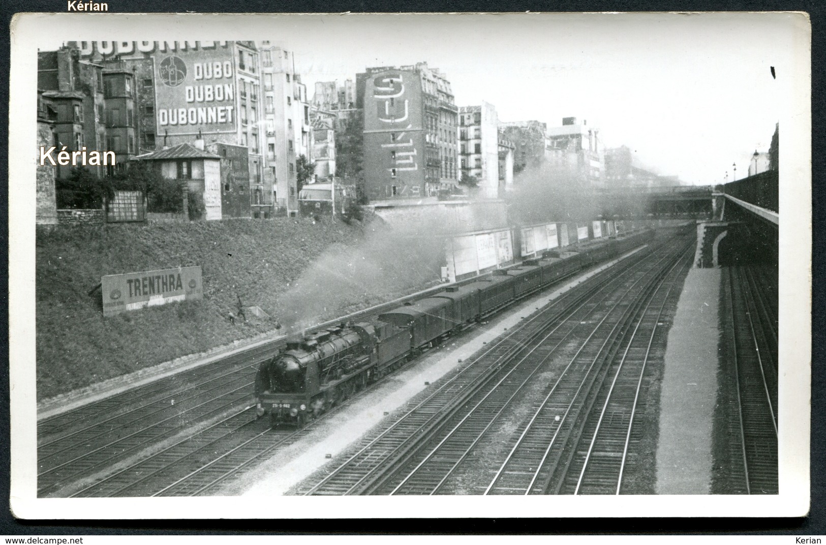 Photo P. Laurent - Paris 1942 - OUEST - Ligne Paris - Evreux - Caen - Locomotive 231-D SNCF - Treinen