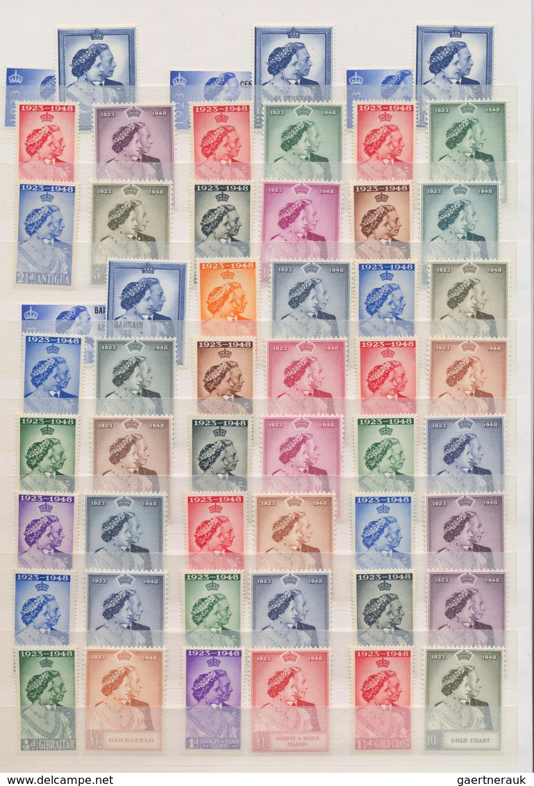 Britische Kolonien: 1948, Silver Wedding, Complete MNH Collection Of 138 Stamps (GB £1 Hinged), Good - Other & Unclassified