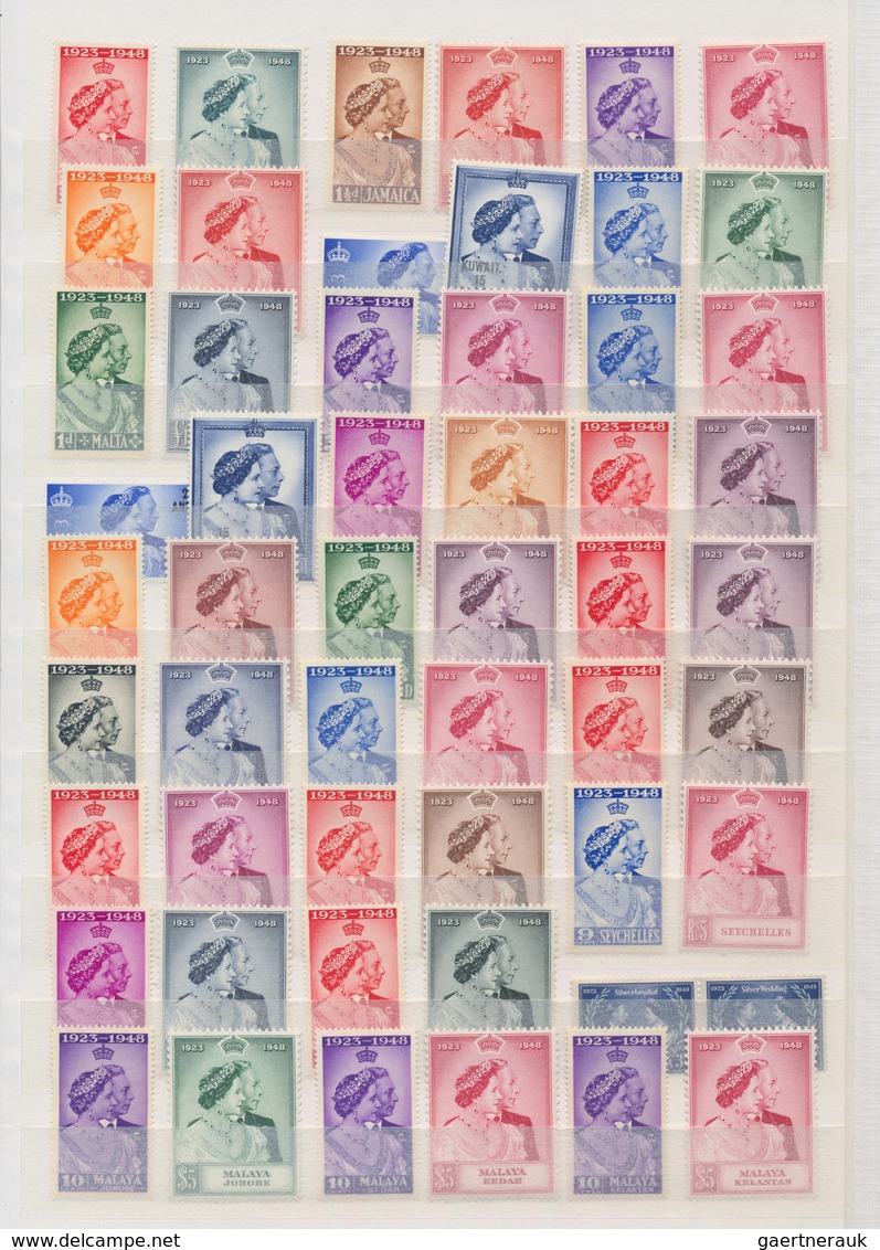 Britische Kolonien: 1948, Silver Wedding, Complete MNH Collection Of 138 Stamps (GB £1 Hinged), Good - Other & Unclassified