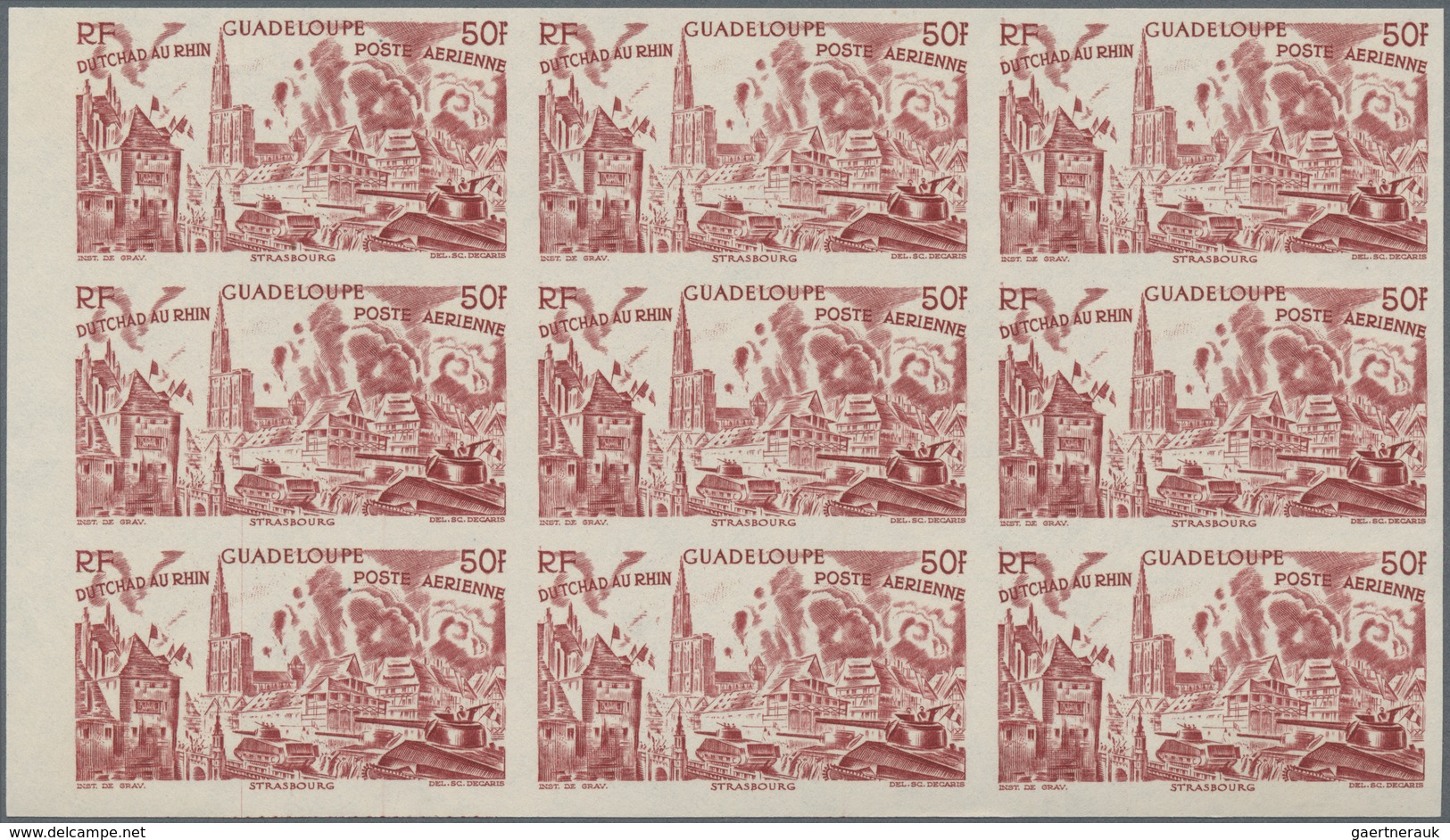 Französische Kolonien: 1946, Du Chad Au Rhin, Lot Of Imperforate Complete Sets: Madagascar Block Of - Sonstige & Ohne Zuordnung