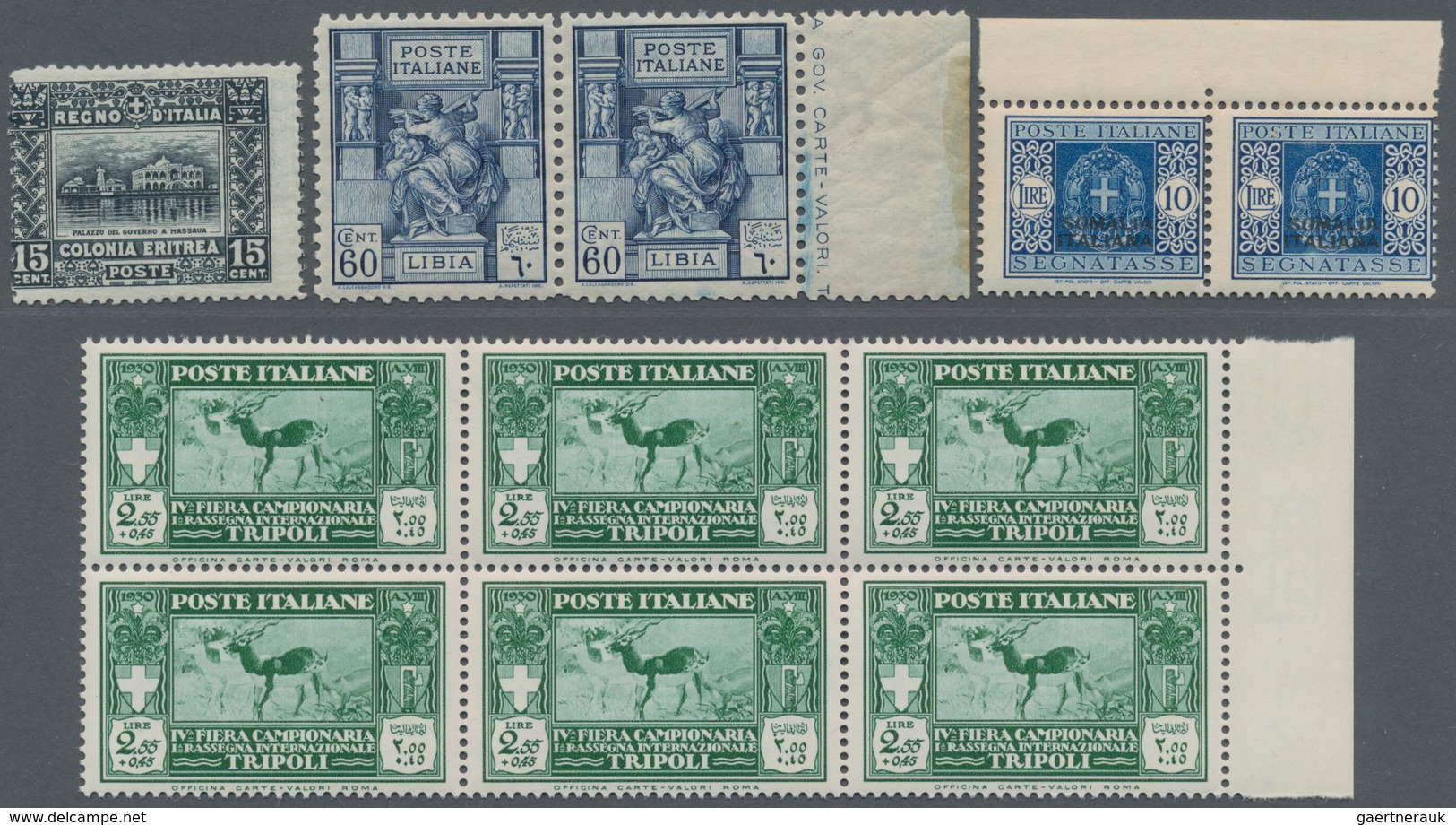 Italienische Kolonien: 1906/1950 (ca.), Duplicates Of Benadir, Somalia, Eritrea, Libya, Djubaland, C - Emissions Générales