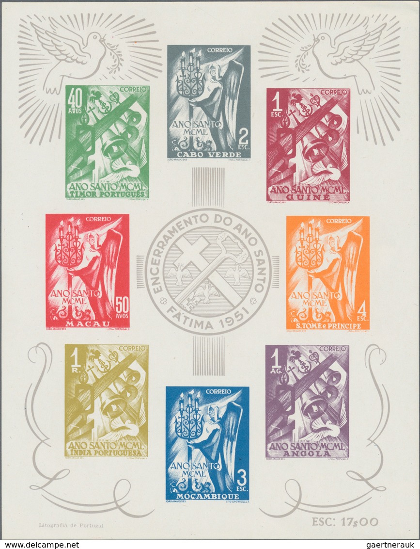 Portugiesische Kolonien: 1951, Holy Year, Omnibus Issues Souvenir Sheets Michel No. 1 And 2, Four Co - Sonstige & Ohne Zuordnung