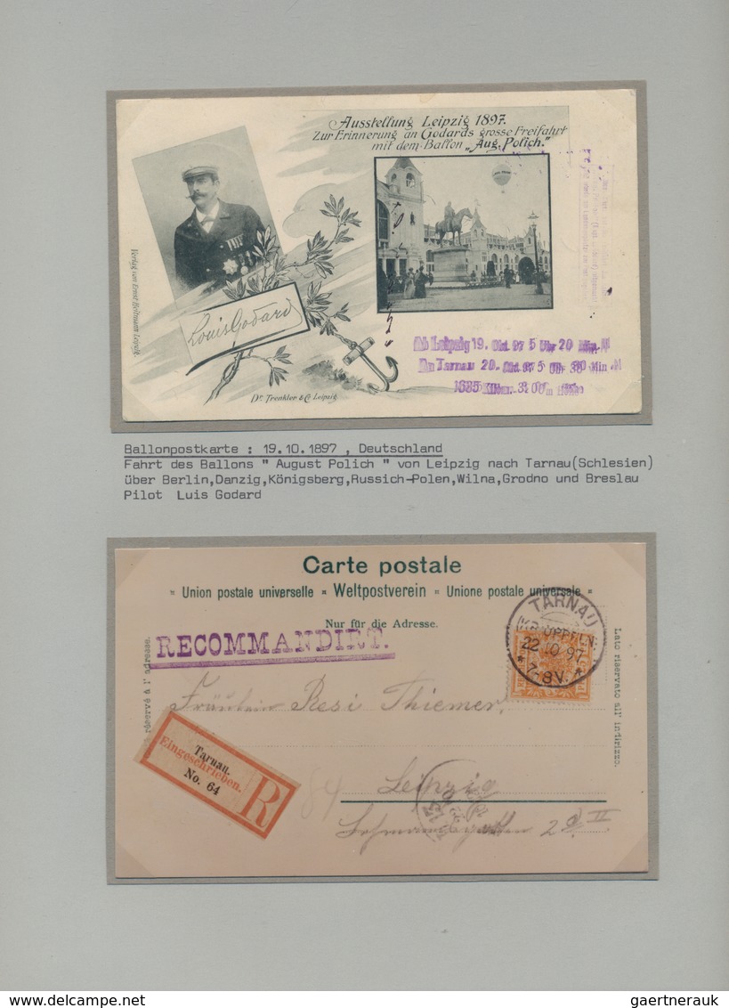 Ballonpost: 1897/1957, Collection Of 78 Covers/cards On Written Up Album Pages, Comprising E.g. GERM - Montgolfières