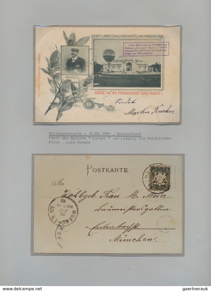 Ballonpost: 1897/1957, Collection Of 78 Covers/cards On Written Up Album Pages, Comprising E.g. GERM - Luchtballons