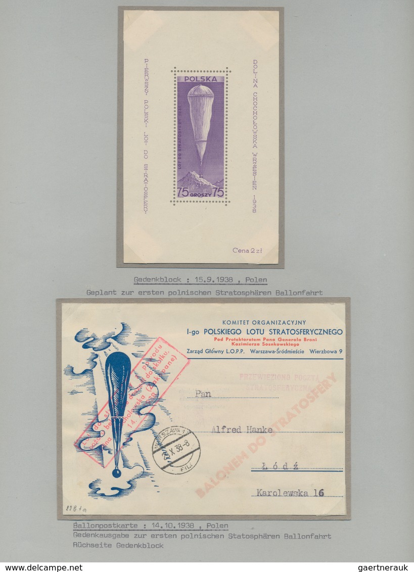 Ballonpost: 1897/1957, Collection Of 78 Covers/cards On Written Up Album Pages, Comprising E.g. GERM - Airships