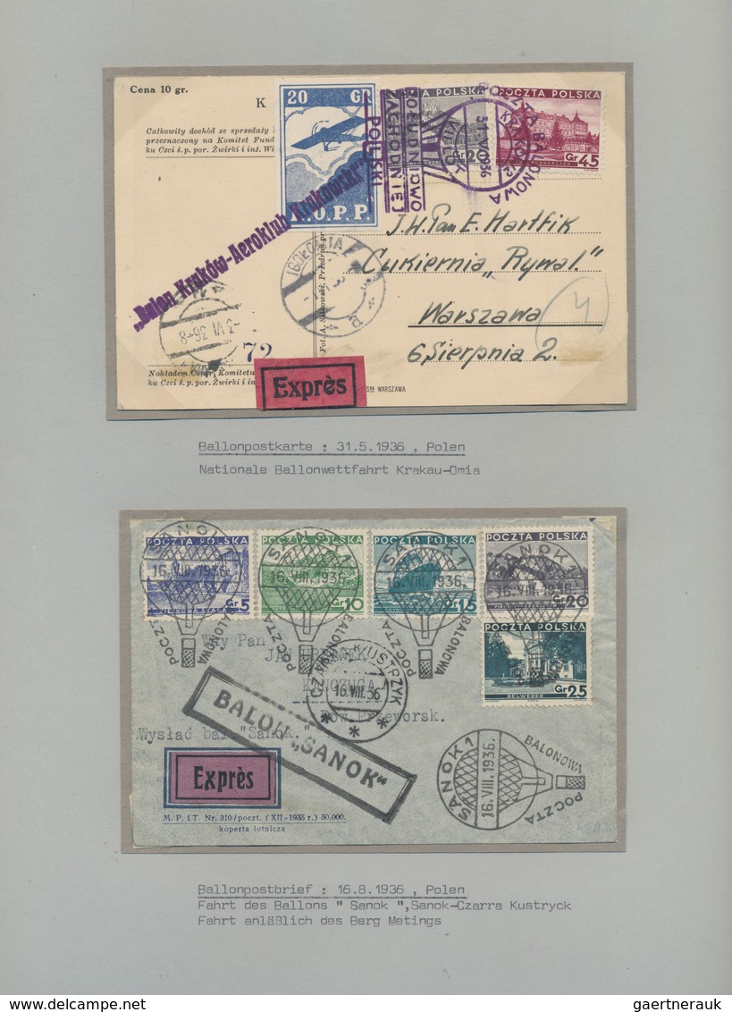 Ballonpost: 1897/1957, collection of 78 covers/cards on written up album pages, comprising e.g. GERM