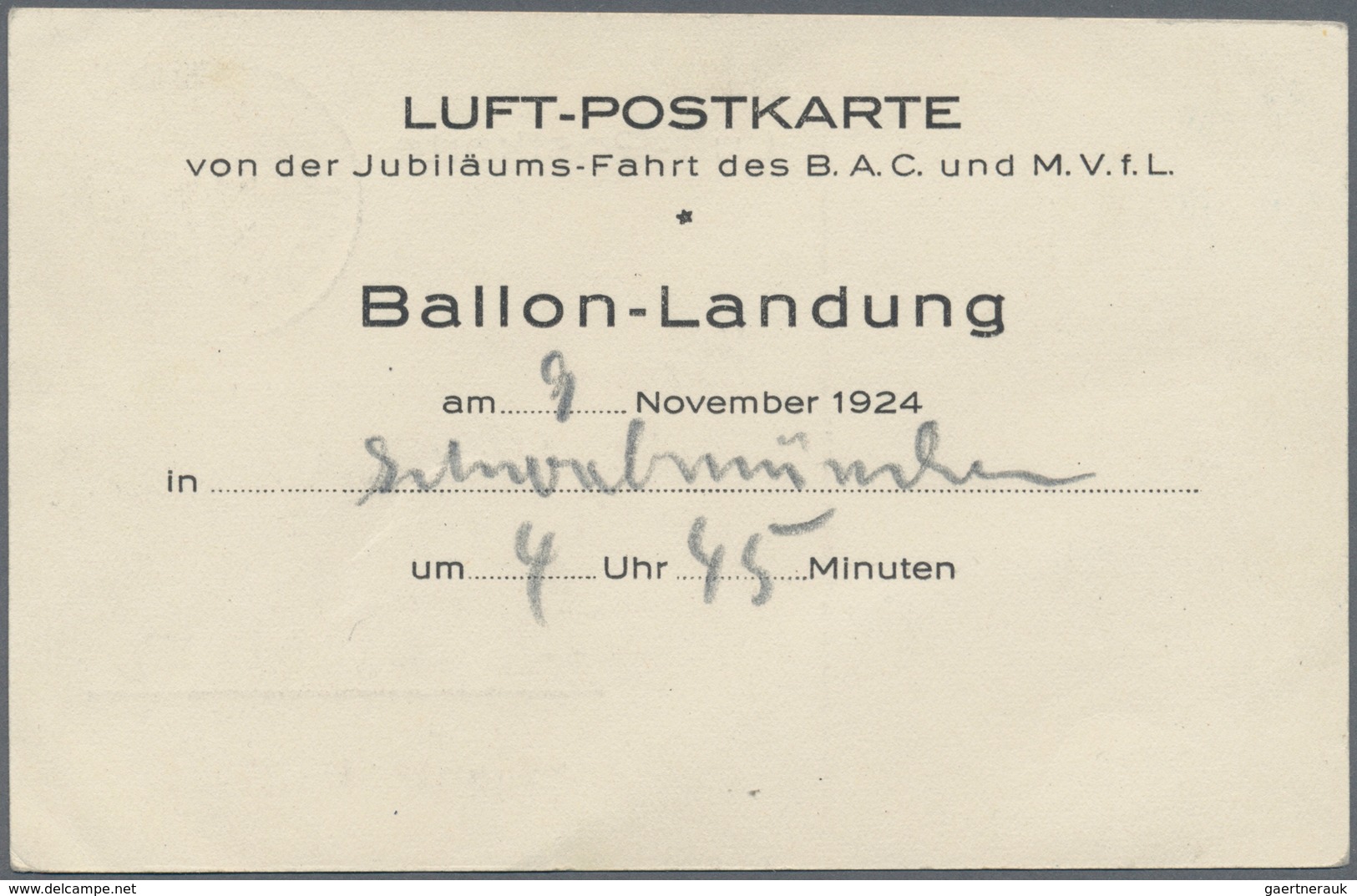 Ballonpost: 1924/1997, Sophisticated Holding Of Several Hundred Balloon Covers/cards (mainly Flown M - Fesselballons