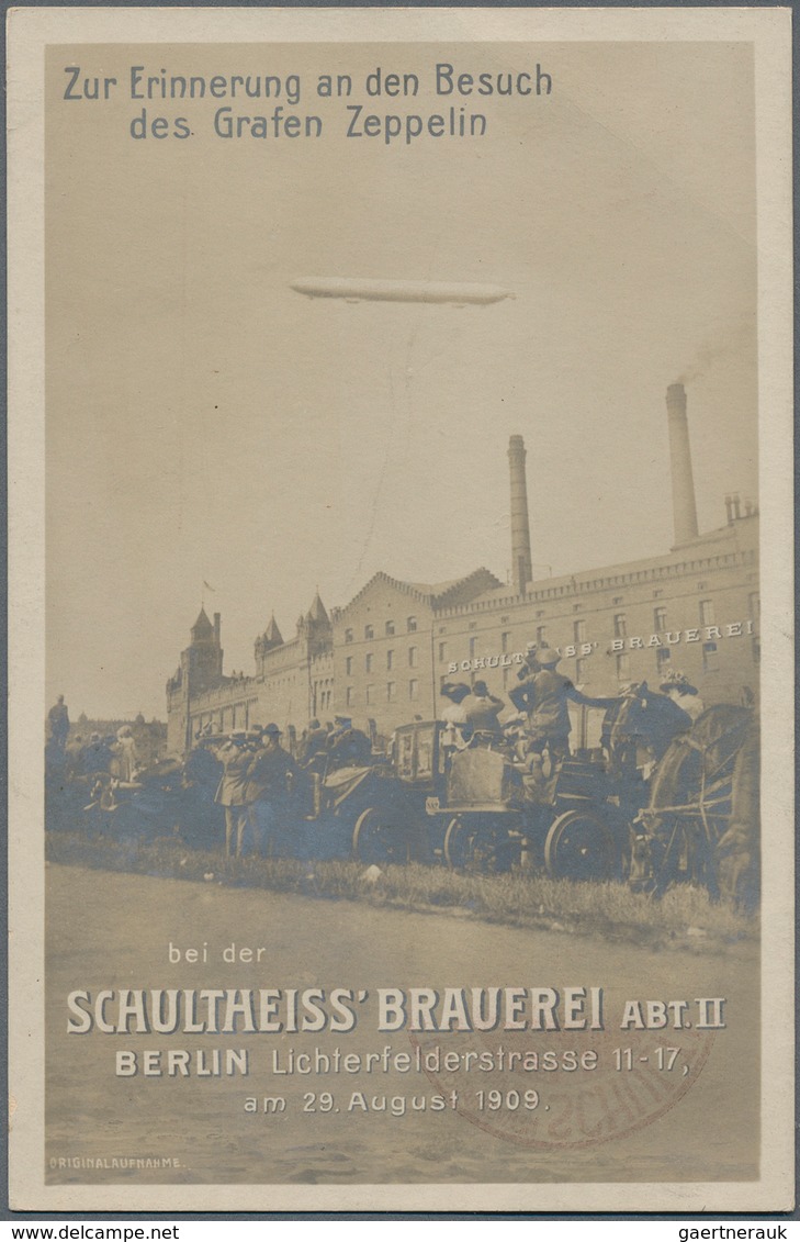 Flugpost Deutschland: Over 140 Zeppelin Postcards, Mostly Real Photos With The Largest Part Pioneer - Airmail & Zeppelin