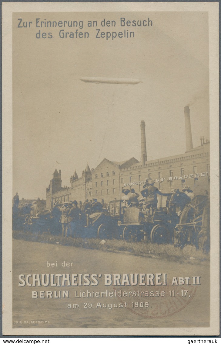 Flugpost Deutschland: Over 140 Zeppelin Postcards, Mostly Real Photos With The Largest Part Pioneer - Luchtpost & Zeppelin