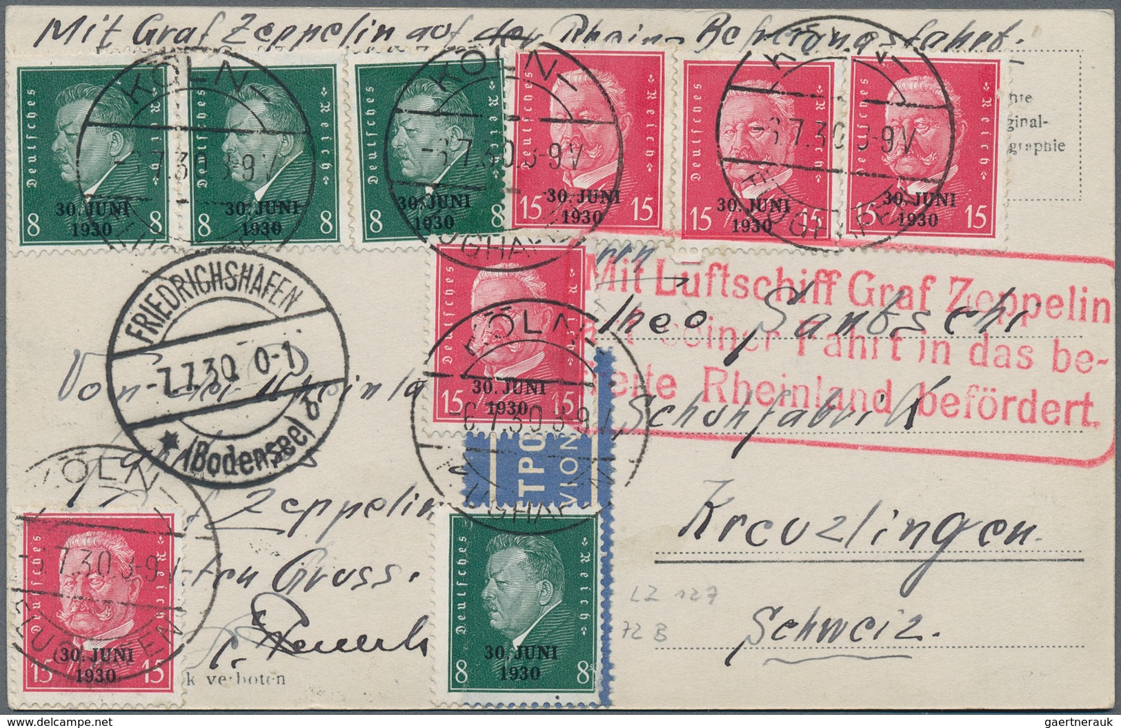 Flugpost Deutschland: Over 140 Zeppelin postcards, mostly Real Photos with the largest part pioneer