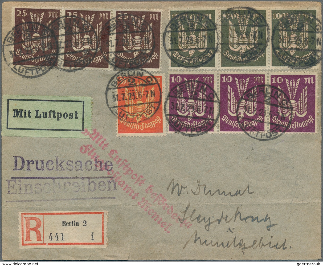 Flugpost Deutschland: 1919/1923, FLUGPOST Der INFLATIONS-ZEIT, Gehaltvolles Konvolut Mit 24 Luftpost - Luchtpost & Zeppelin