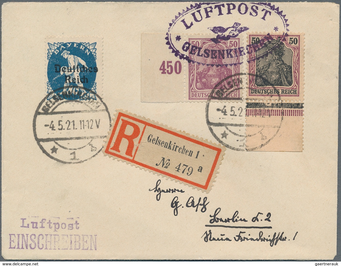 Flugpost Deutschland: 1919/1923, Partie Mit 9 Frühen Luftpostbelegen, Dabei Zwei Verschiedene Briefe - Luchtpost & Zeppelin
