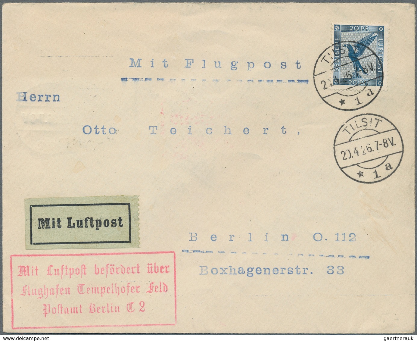 Flugpost Deutschland: 1924/1944, gehaltvoller Sammlungsbestand mit ca.60 Belegen, dabei viel Bedarfs