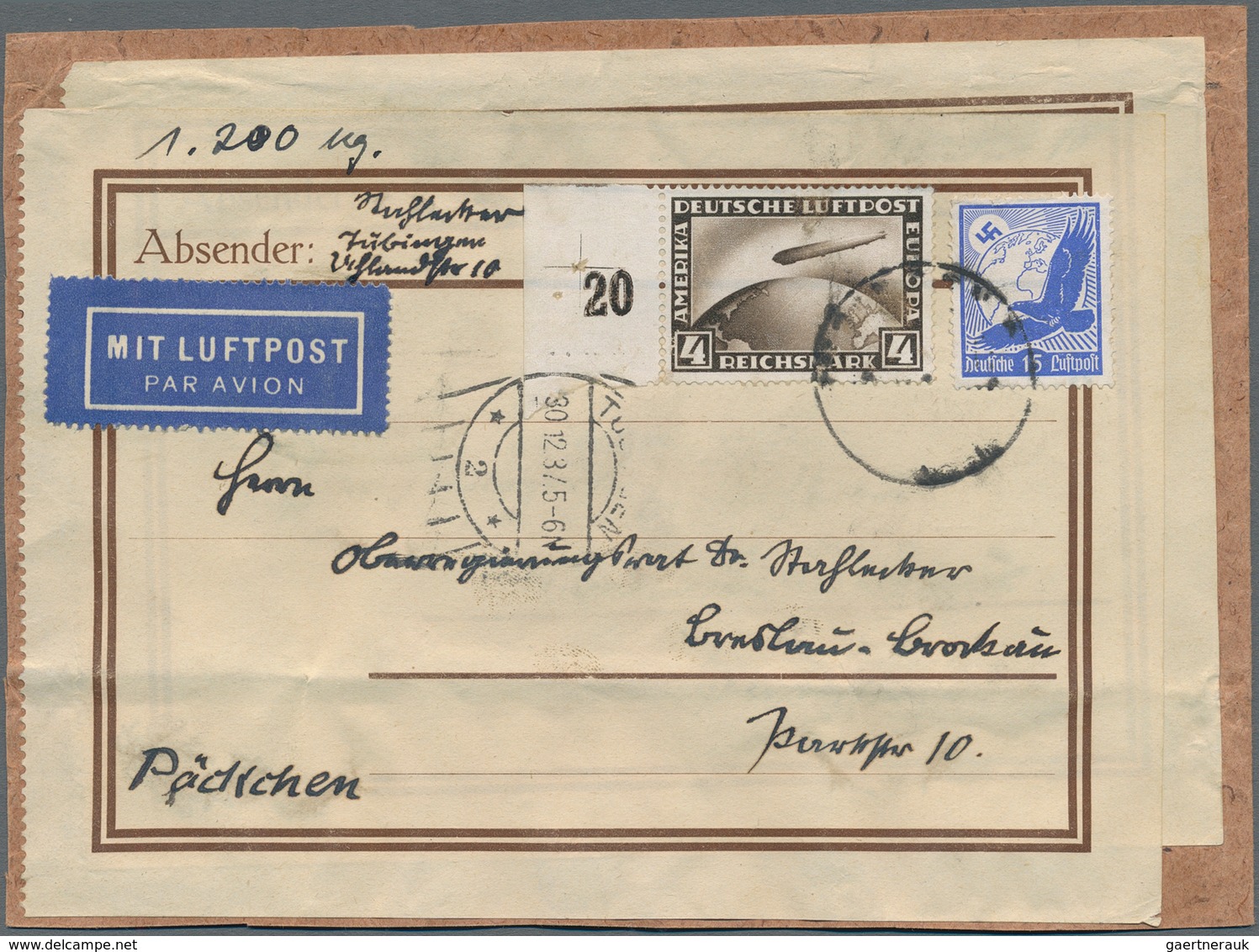 Flugpost Deutschland: 1924/1944, gehaltvoller Sammlungsbestand mit ca.60 Belegen, dabei viel Bedarfs