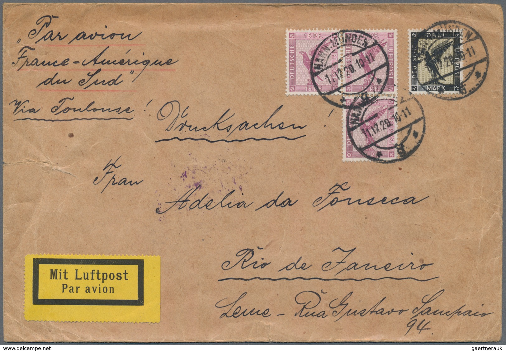 Flugpost Deutschland: 1924/1944, Sehr Gehaltvoller Sammlungsbestand Mit Ca.160 Flugpostbelegen, Dabe - Correo Aéreo & Zeppelin