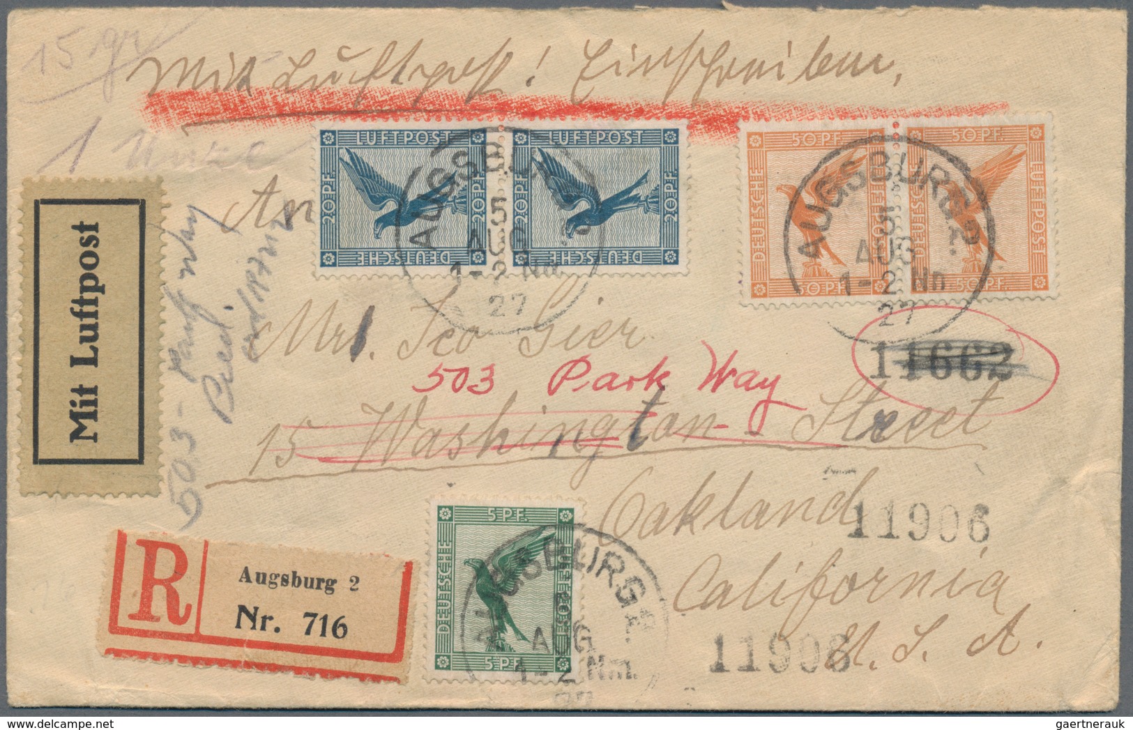 Flugpost Deutschland: 1924/1944, Sehr Gehaltvoller Sammlungsbestand Mit Ca.160 Flugpostbelegen, Dabe - Correo Aéreo & Zeppelin