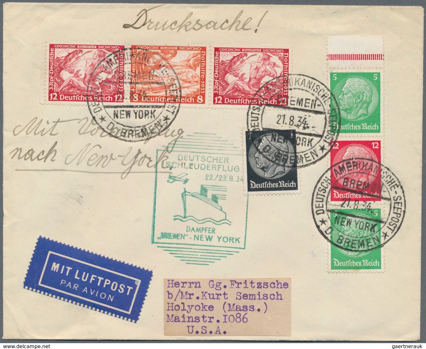 Flugpost Deutschland: 1925/1944, Gehaltvolles Konvolut Mit 20 Belegen, Dabei Luftpostbriefe Mit Selt - Poste Aérienne & Zeppelin