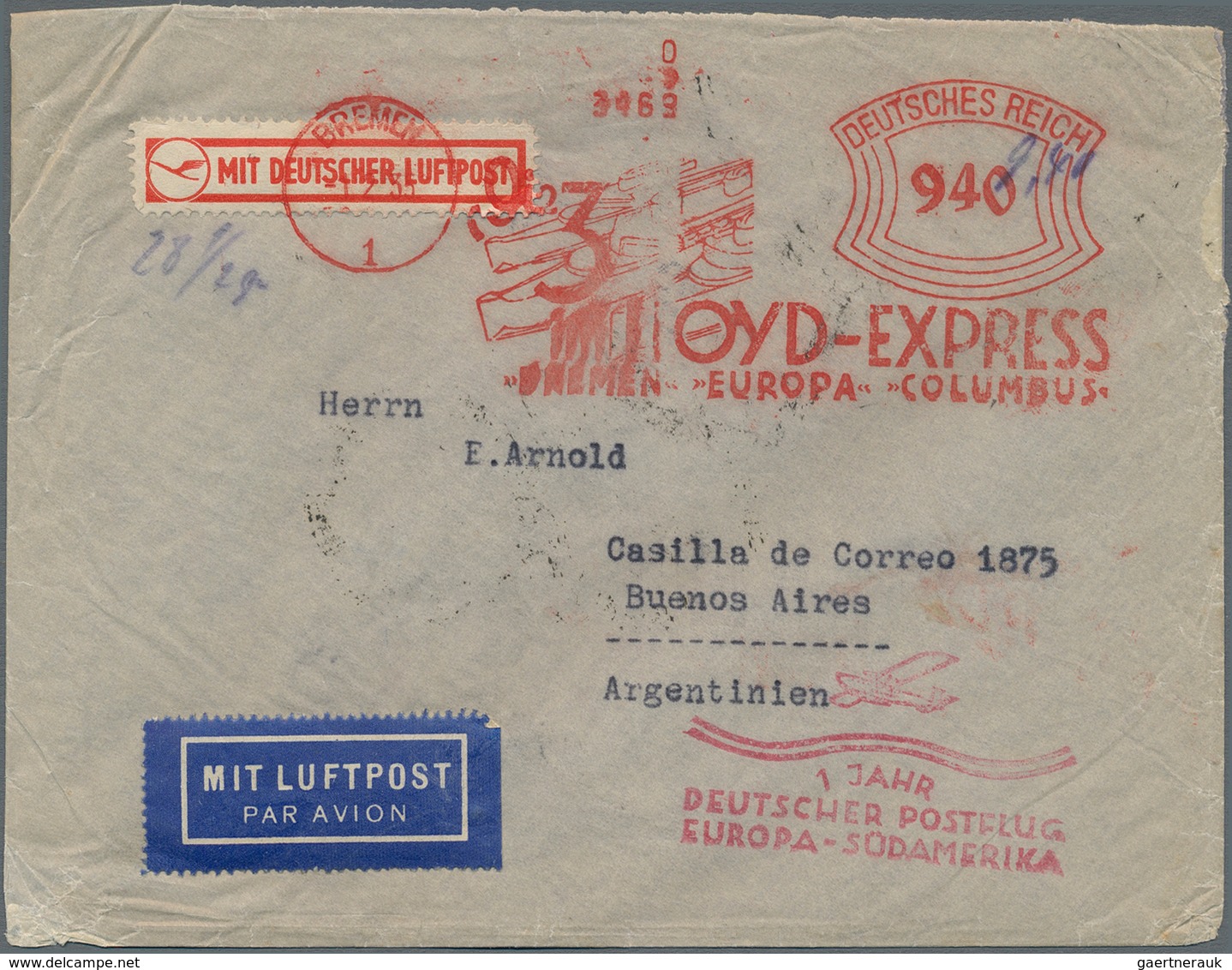 Flugpost Deutschland: 1932/1941, FREISTEMPLER, Interessante Partie Mit 12 Flugpost-Belegen Mit Freis - Luft- Und Zeppelinpost