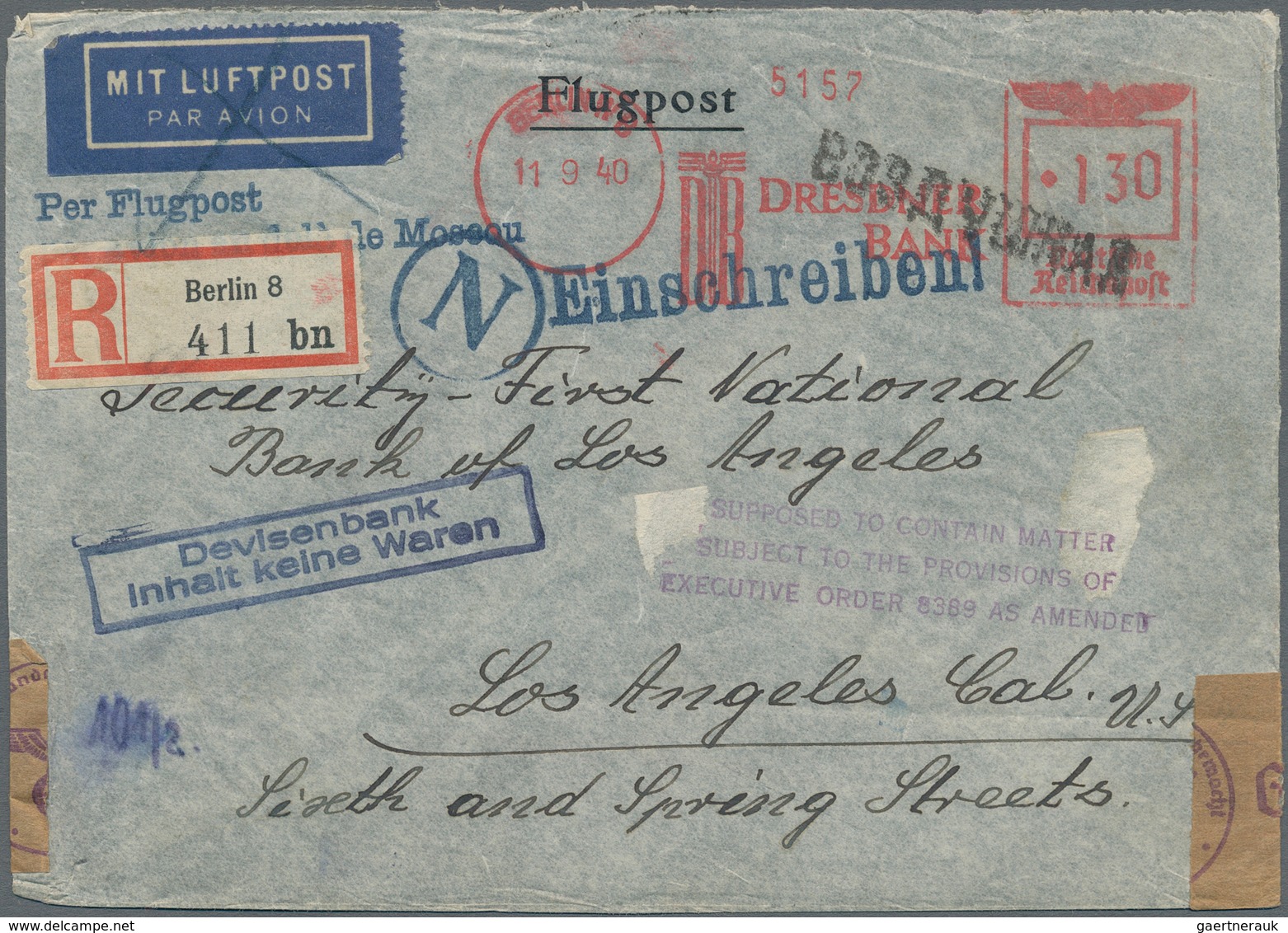 Flugpost Deutschland: 1932/1941, FREISTEMPLER, Interessante Partie Mit 12 Flugpost-Belegen Mit Freis - Airmail & Zeppelin
